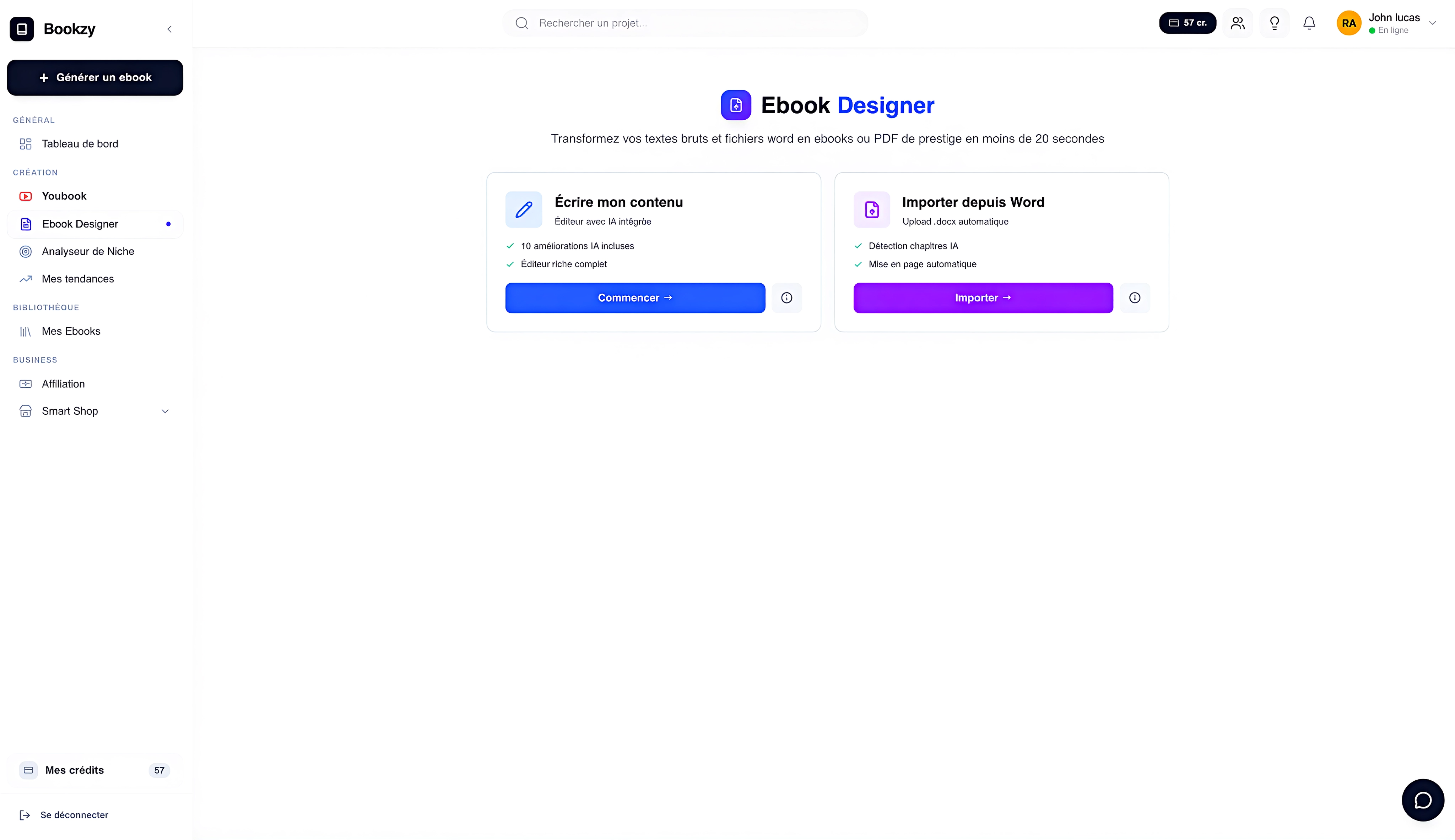 Ebook Designer Dashboard